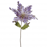 15 inch Violet Velvet Poinsettia Pick: Set of 3