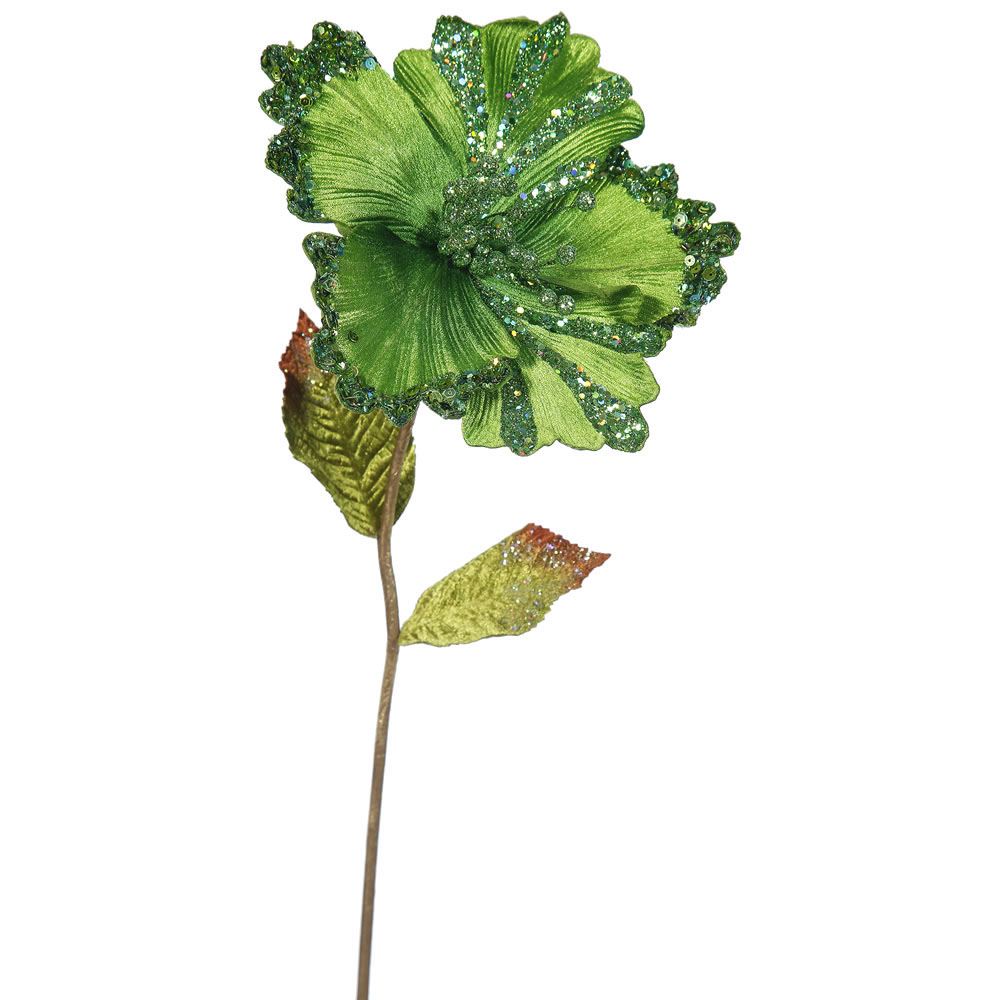 23 inch Lime Hibiscus Pick - 8 inch Flower: Set of 3