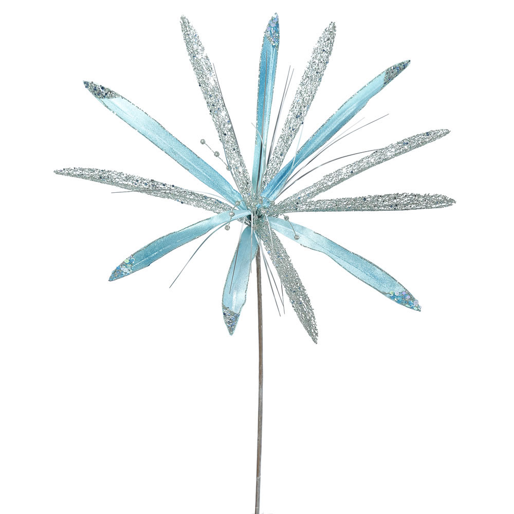 24 inch Sea Blue Velvet Papyrus Pick: Set of 3