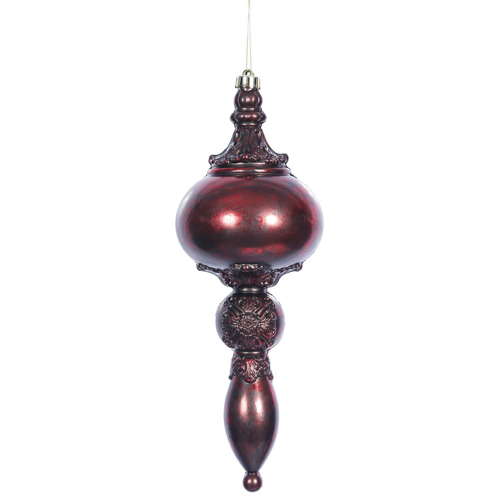inch Sculpted Finial Ornament: Set of 2