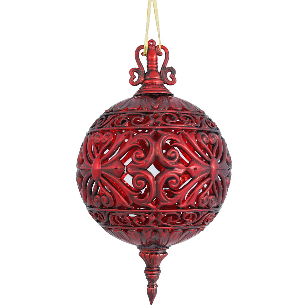 inch Sculpted Ball Ornament: Set of 2