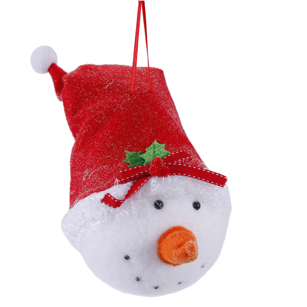 Snowman Head with Red Hat Ornament