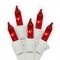 33 foot 100 Mini-light Strand with 4 inch Spacing on White Wire: Red