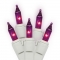 33 foot 100 Mini-light Strand with 4 inch Spacing on White Wire: Purple
