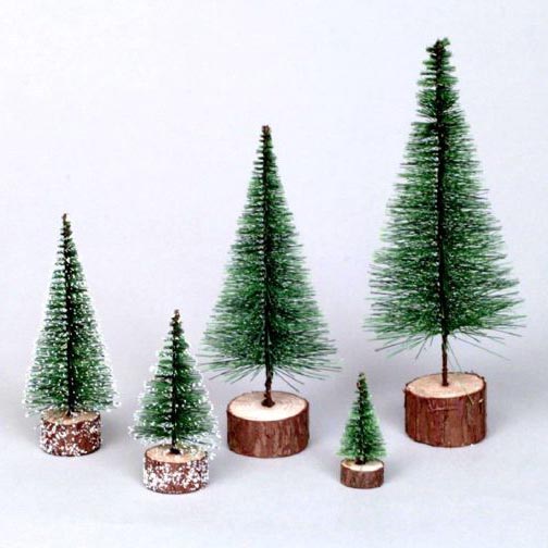 Frosted Green Village Tree: Unlit