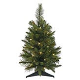 2 foot PE/PVC Cashmere Christmas Tree: Clear LEDs