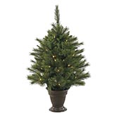 3.5 foot PE/PVC Cashmere Tree: Clear B/O LEDs