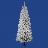 7.5 foot Flocked Pencil Pacific Pine Tree: Unlit