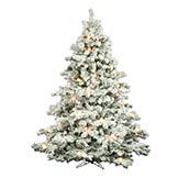 7.5 foot Flocked Alaskan Christmas Tree: Clear Mini & G50 LEDs