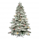 10 foot Flocked Alaskan Christmas Tree: Multi-Colored Mini & G50 LEDs