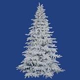 6.5 foot Flocked White Spruce Christmas Tree: Unlit