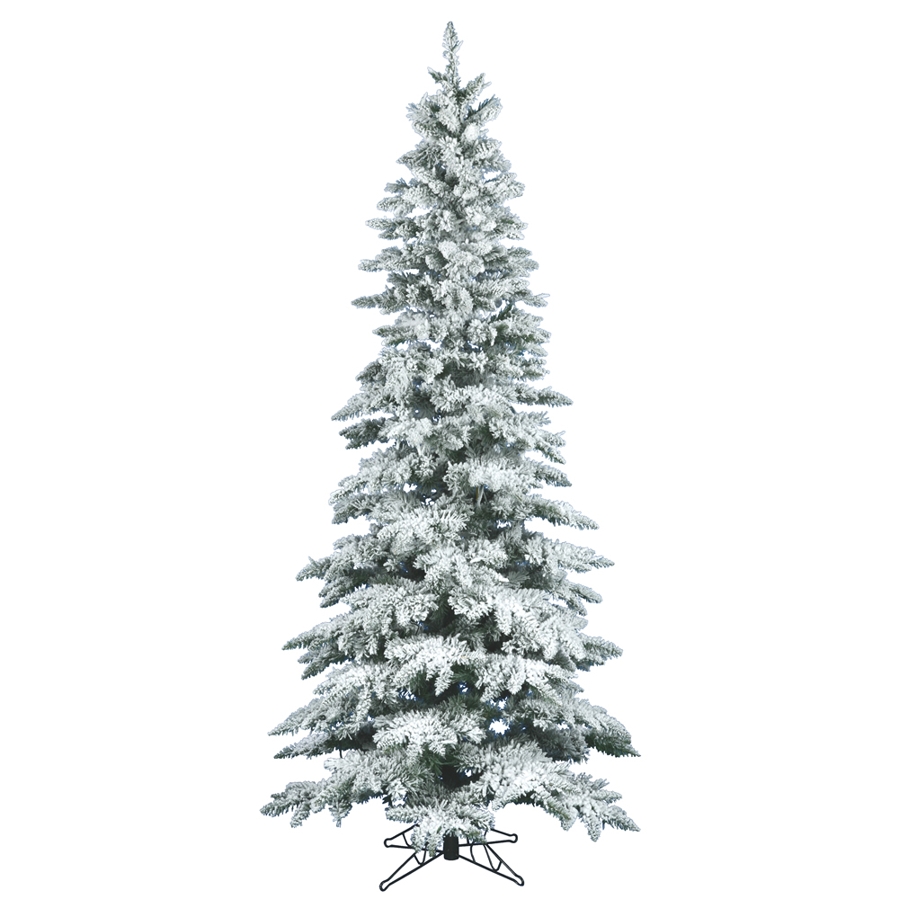 6 5 foot slim flocked utica fir tree unlit a895065 6 5 foot slim flocked utica fir tree unlit a895065