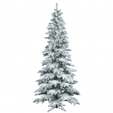 6.5 foot Slim Flocked Utica Fir Tree: Unlit