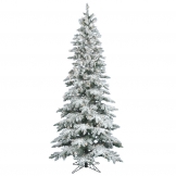 6.5 foot Slim Flocked Utica Fir Tree: Clear LEDs