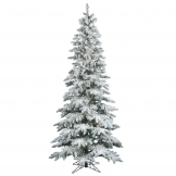 10 foot Slim Flocked Utica Fir Tree: Clear LEDs