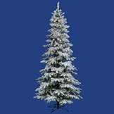 10 foot Slim Flocked Utica Fir Tree: Multi-Colored LEDs