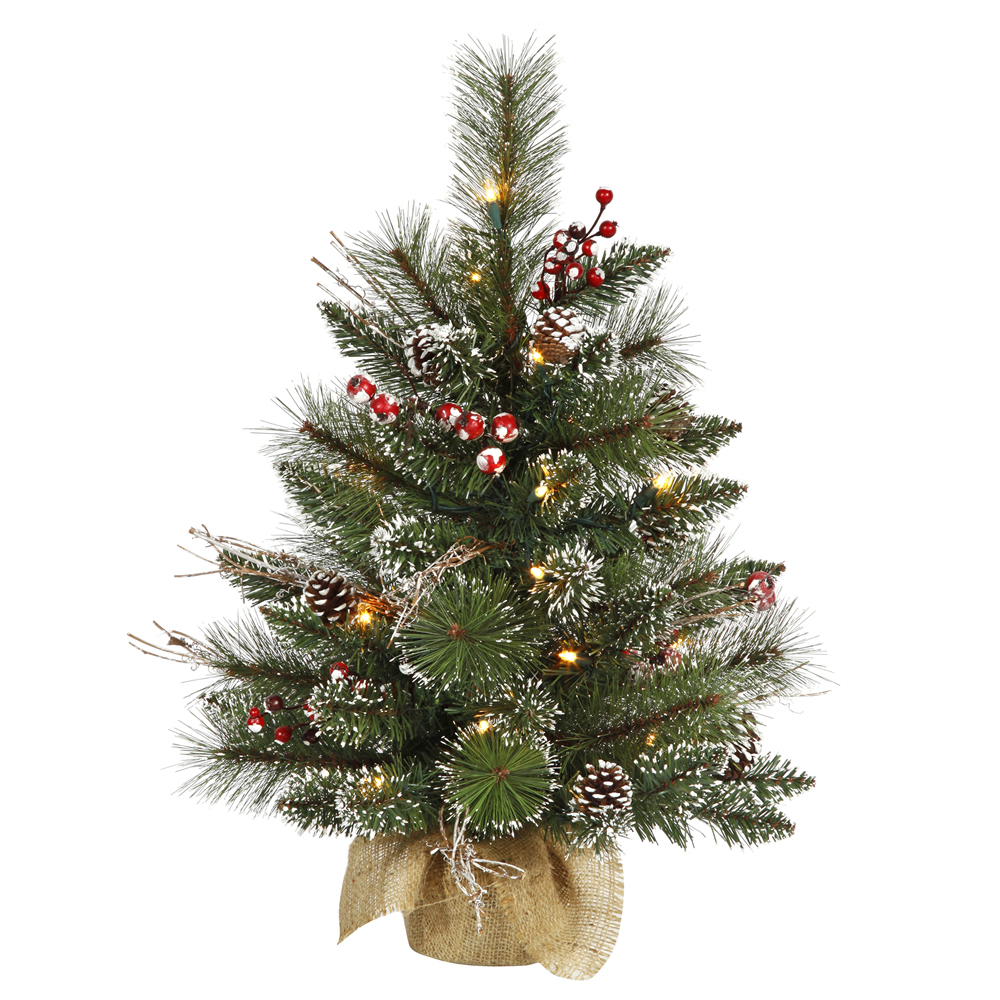 Snow Tip Tree with Pine Cones and Berries
