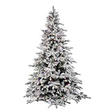 4.5 foot Flocked Utica Fir Tree: Multi-Colored LEDs