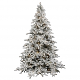 6.5 foot Flocked Utica Fir Tree: Clear LEDs