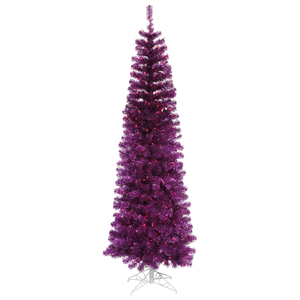 9 foot purple pencil christmas tree purple mini lights 9 foot purple pencil christmas tree purple mini lights
