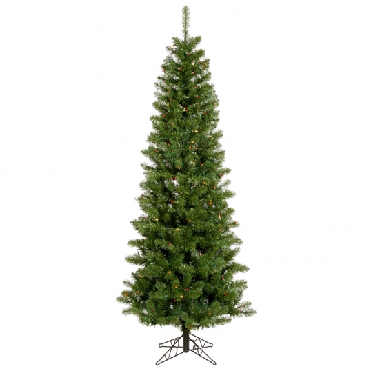 5.5 foot Salem Pencil Pine Christmas Tree: Multicolor Lights