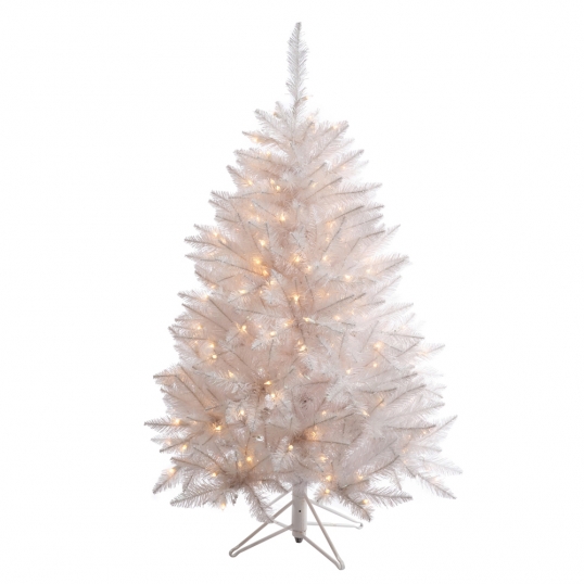 4.5 foot Sparkle White Spruce Christmas Tree: Lights