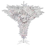 5 foot Crystal White Upside Down Christmas Tree: Unlit