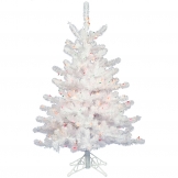 3 foot Crystal White Mini Tree: Clear LEDs