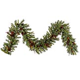 9 foot PE/PVC Cibola Mixed Berry Garland: Unlit
