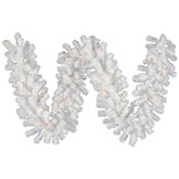 9 foot x 16 inch Crystal White Garland: Frosted LEDs