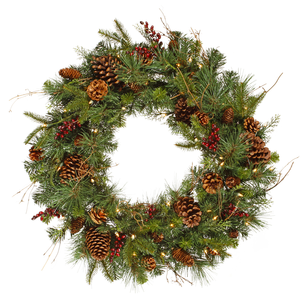 PE/PVC Cibola Mixed Pine Wreath