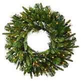 72 inch PE/PVC Cashmere Pine Wreath: Clear LEDs