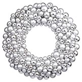 24 inch Silver Colored Ball Wreath