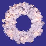 20 inch Crystal White Wreath: Lights