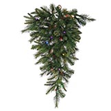 36 inch PE/PVC Cashmere Teardrop - B/O with Timer: Multi-Colored LEDs