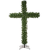 7.5 foot PE/PVC Christmas Cross with Clear Mini Lights