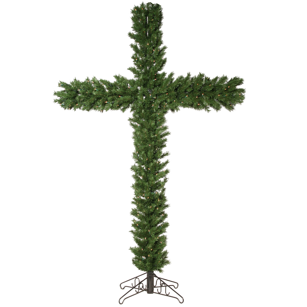 7 5 foot pe pvc christmas cross with clear mini lights 7 5 foot pe pvc christmas cross with clear mini lights