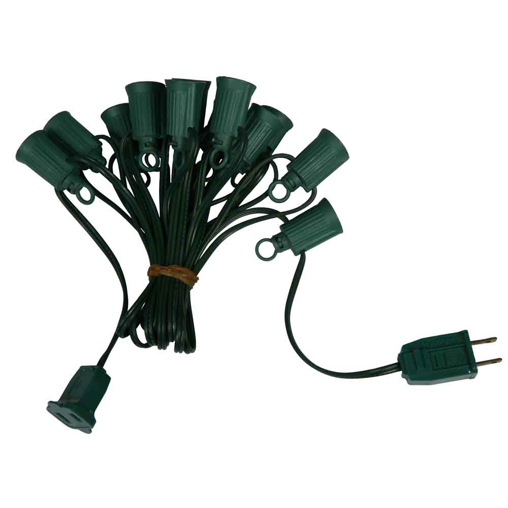 25 foot 18 Gauge C7 Light Socket String with 25 sockets: LED or ...