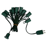 25 foot C9 Light Socket String 12 inch Spacing with 25 sockets: 18 Gauge Incandescent or LED Bulbs