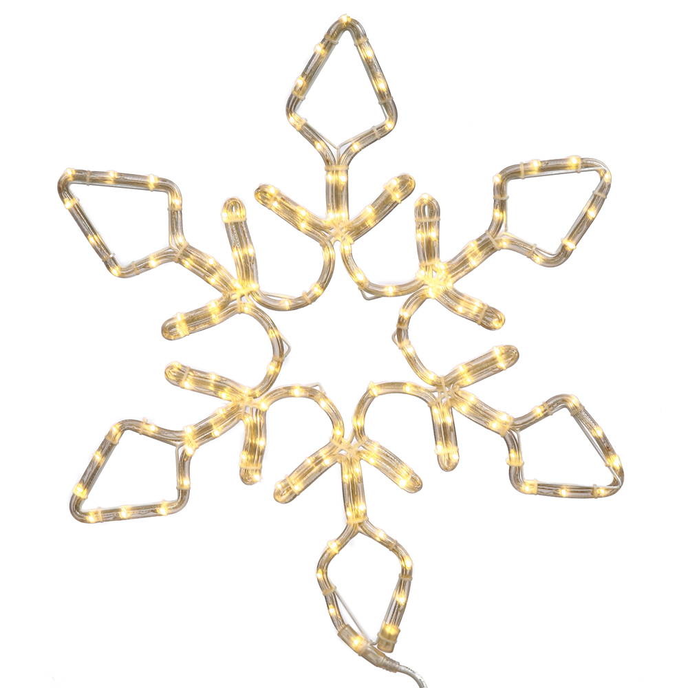 Pure White LED Rope Snowflake
