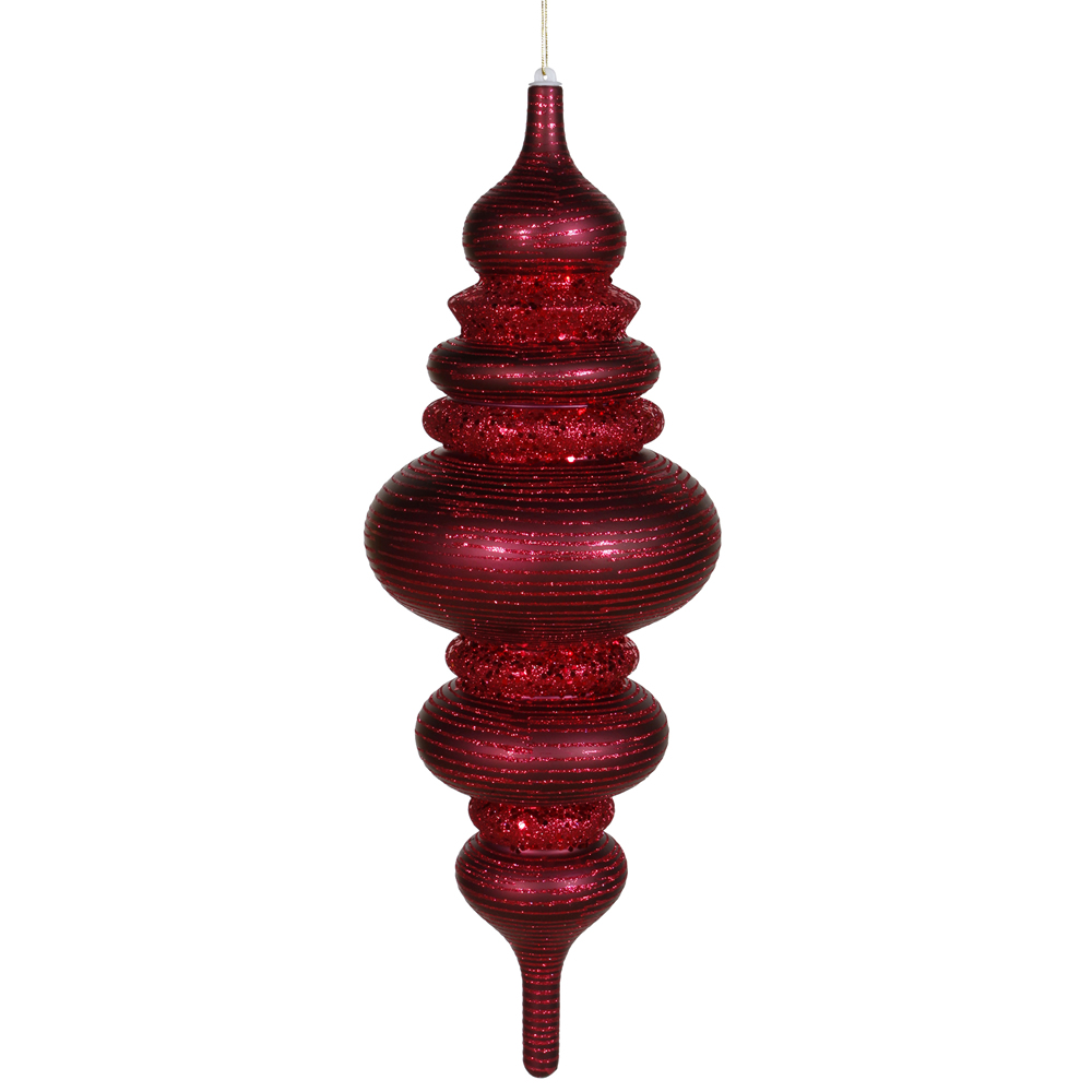 inch Matte-Glitter Finial Ornament