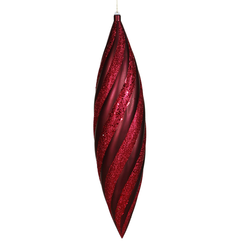 inch Matte-Glitter Swirl Drop Ornament