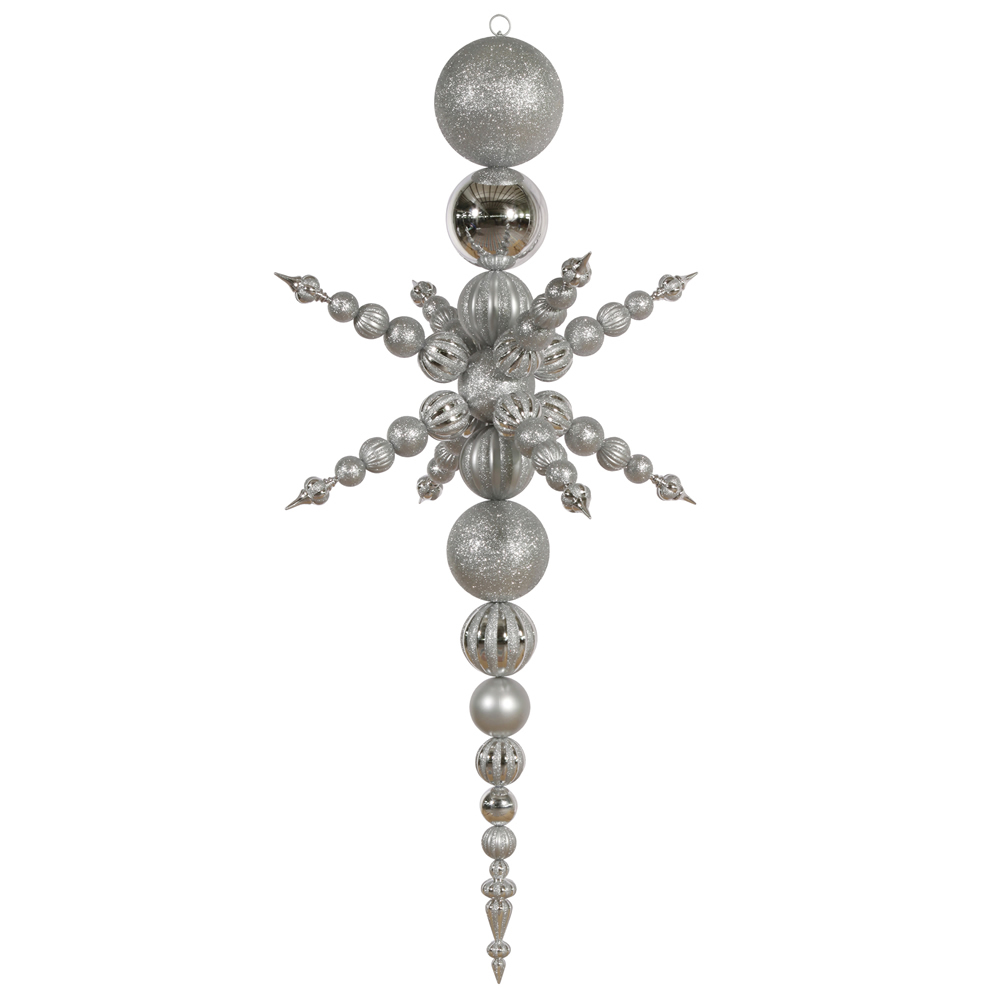 76 inch Silver Snowflake Finial Ornament N103707
