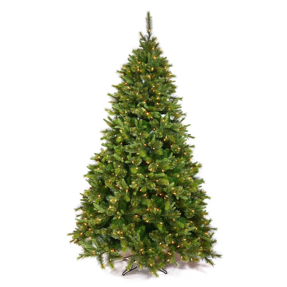 7.5 foot PE/PVC Cashmere Slim Christmas Tree Clear LEDs A118176LED
