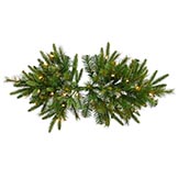 36 inch PE/PVC Cashmere LED Swag B/O w/ Timer: Clear LEDs