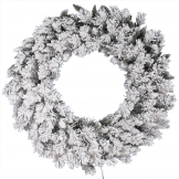 42 inch Flocked Snow Ridge Wreath: Unlit