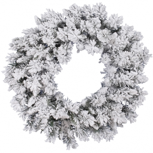 Flocked Snow Ridge Wreath