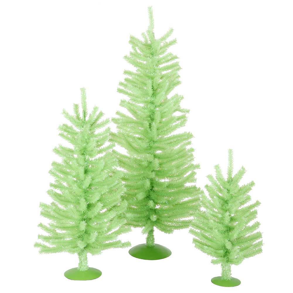 12 inch 18 inch 24 inch chartreuse mini christmas tree set 12 inch 18 inch 24 inch chartreuse mini christmas tree set