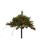 16 x 33 inch Mixed Berry Cone Urn Filler: Clear Lights