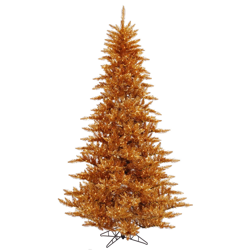 Copper Fir Tree: Clear Pre-Lit Lights